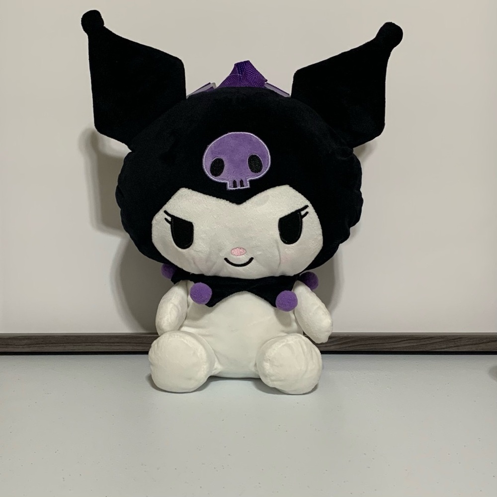 Sanrio Hello Kitty and Friends Kuromi 15-Inch Plush Backpack-New